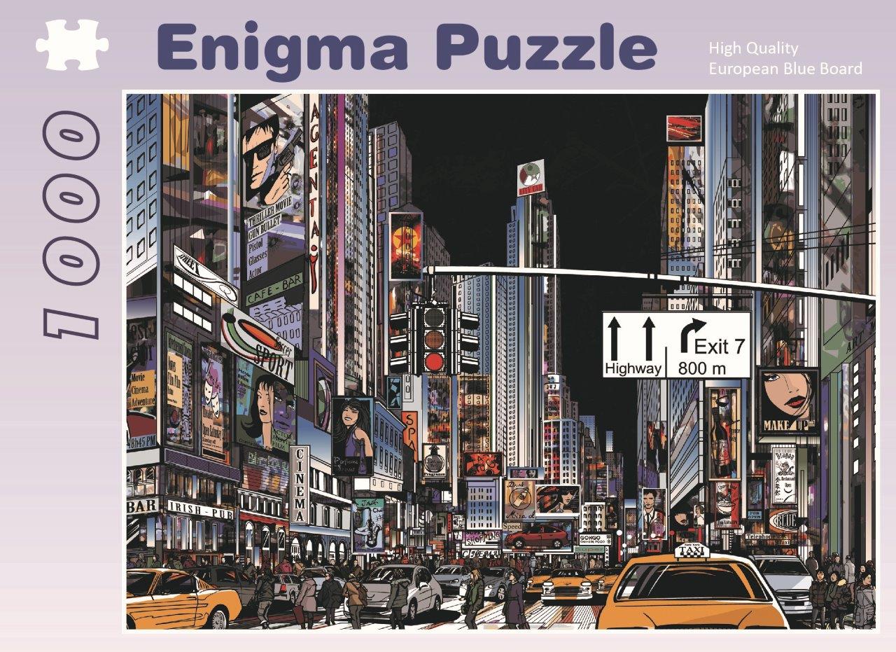 Enigma Brand 1000pc Jigsaw - New York Times Square (Made From 100% High Quality European Blue Board From Holland)