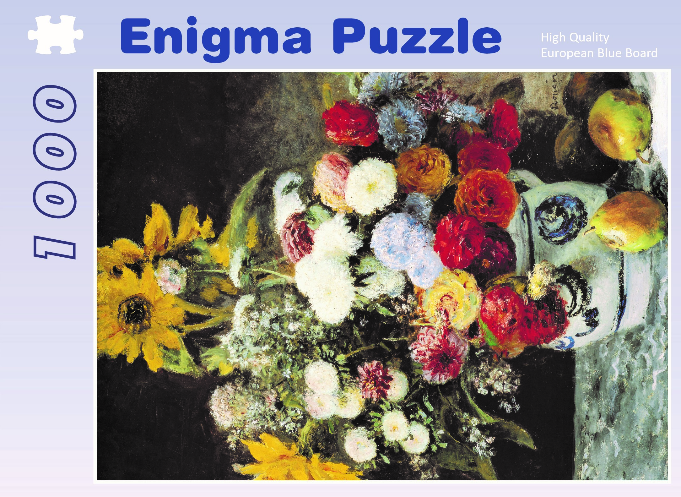 Enigma Brand 1000pc Jigsaw - Vase Of Flowers (Made From 100% High Quality European Blue Board From Holland)