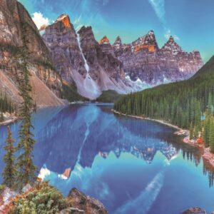Enigma Brand 1000pc Jigsaw - moraine lake sunset banff national park (Made From 100% High Quality European Blue Board From Holland)