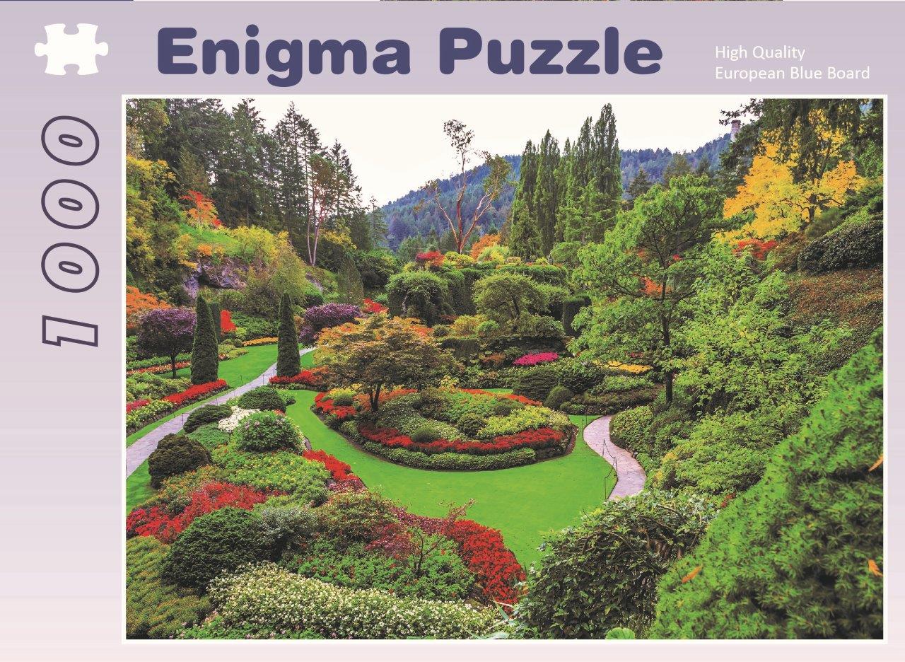 Enigma Brand 1000pc Jigsaw - Butchart Garden Vancouver Island (Made From 100% High Quality European Blue Board From Holland)