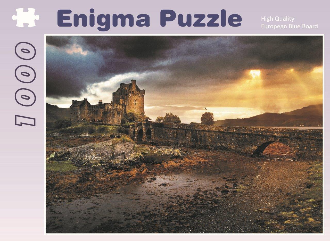 Enigma Brand 1000pc Jigsaw - Eilean Donan Castle Scotland (Made From 100% High Quality European Blue Board From Holland)