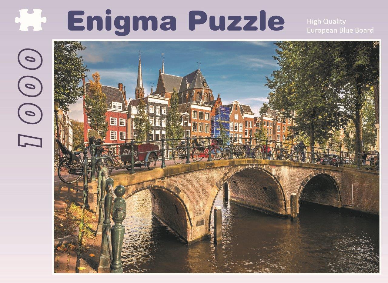 Enigma Brand 1000pc Jigsaw -Amsterdam Holland (Made From 100% High Quality European Blue Board From Holland)